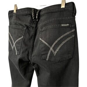 William Rast Vintage Embellished Studded Black Jeans 29 Y2K